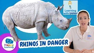 RHINOS IN DANGER  LEARN WITH SARAH Happy Learning 