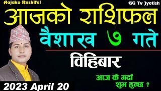 Aajako Rashifal Baisakh 7  aajako rashifal 2080  April 20  Aajako rashifal Nepali GG Tv Jyotish
