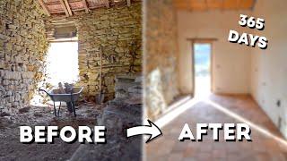 TIMELAPSE One Year of Renovation in 45 minutes  Italian Stone House Transformation