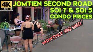 Jomtien Second Road Soi 7 Condo prices starting 150 USD monthly for low season  July 2024 Pattaya TH