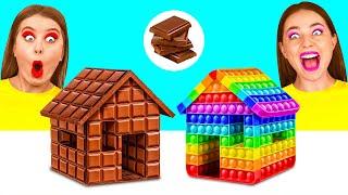 Desafío De Comida Real vs. De Comida Chocolate  Guerras de Bromas por BaRaDa Challenge