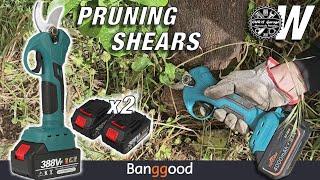 BANGGOOD VIOLEWORKS 21V Cordless Electric Scissors Pruning Shears CUTTING TEST