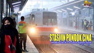 RAINSHOOT‼️Kondisi Stasiun Pondok Cina Depok yang BARU diguyur Hujan Lebat