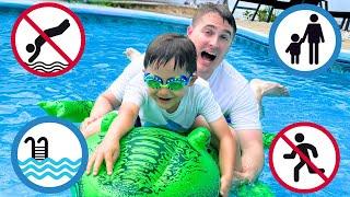 Baby King Learns Swimming Pool Rules  Pretend Play Stories By Papa Joels English