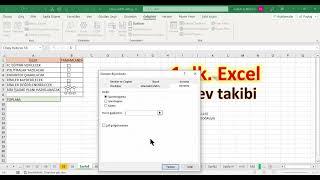 Excel 1 Dakika - Görev Takibi - Onay Kutuları