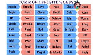Opposite Words List of 100+ Common Antonyms for ESL Learners