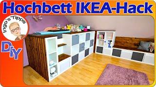 Individuelles DIY Hochbett mit IKEA Kallax versteckte Höhle - Kreative IKEA-Hack Ideen  IngosTipps