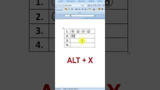 OMR Sheet me option kaise insert kare In MS Word #shorts