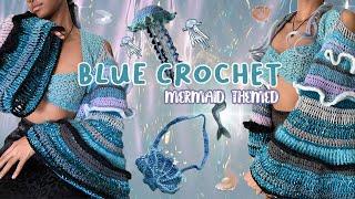  .blue crochet  mermaidcore 