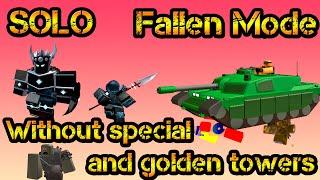 Solo Fallen Mode Roblox Tower Defense Simulator - Strategy without special and golden towers