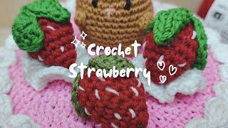 Easy crochet strawberry   Merajut buah stroberi