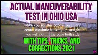 ACTUAL MANEUVERABILITY TEST IN OHIO USA with TIPS TRICKS and corrections 2021