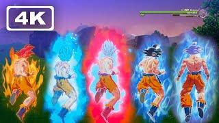 Dragon Ball Z Kakarot - All Goku Transformations Base & Ultra Instinct 4K 60fps