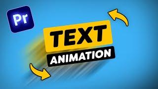 How to Create TEXT ANIMATIONS Premiere Pro Tutorial