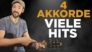 4 Akkorde mit denen du viele Gitarren Lieder spielen kannst auch für Anfänger