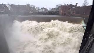 Downtown Dover NH after 4 inches of rain. Cocheco River.