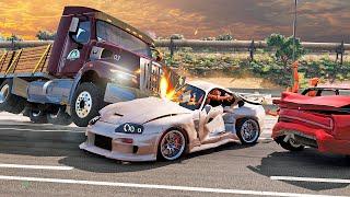 Truck and Car Road Crashes #6  BeamNG.Drive