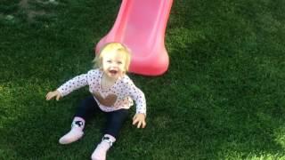 Evie on the slide Thanksgiving 2016