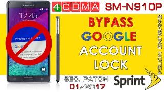 January 2017  Samsung Note 4 Sprint Google Account Bypass  Tutorial  6.0.1  DQA1