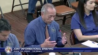 Joint Informational Briefing - Senator Roy A.B. Quinata - May 10 2024 1030am