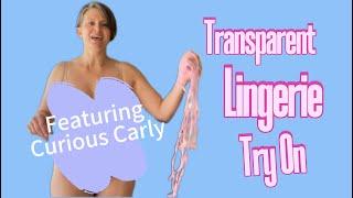 Transparent Lingerie Try On Haul with Mirror View 4K  Curious Carly Try Ons