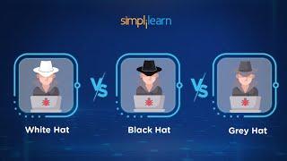 White Hat vs Black Hat vs Grey Hat  Types Of Hackers Explained  Ethical Hacking  Simplilearn