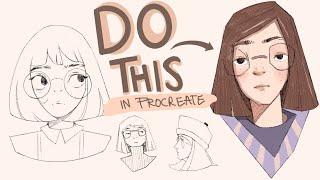 How I Learned To Draw in Procreate step by step digital drawing guide + procreate brushes