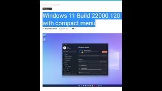 Windows 11 Build 22000.120 KB5005188 New Update comes with compact menu