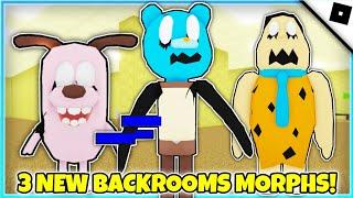 Backrooms Morphs - How to get 3 NEW MORPHS BLUE CAT FRED GLITCHED DOG - ROBLOX