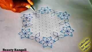 Karthigai festival kolam15-8 dots rangolisimple muggulubeautiful rangu designBEAUTY RANGOLI