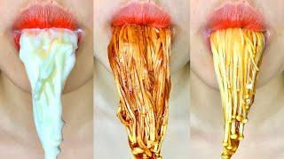 asmr ENOKI MUSHROOMS SPICY CREAM eating sounds