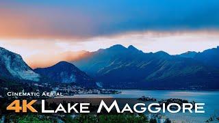 LAKE MAGGIORE  4K Drone Aerial  Arona Angera Borromeo Pescatori Italy