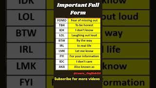 Internet AbbreviationsFull Form #explore #shortsvideo #shorts #english