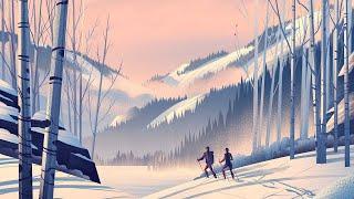 Cozy Winter Lofi to Stay Warm and Peaceful - With Relaxing Winter Forest Nature Footage