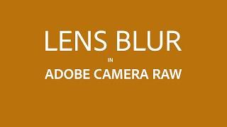 Lens Blur in Adobe Camera Raw v16.3