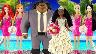 Play doh wedding disney princess Moana Maui Elsa Anna Ariel Mulan princess dress play doh videos