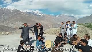 nature lovers are dancing on the high mountain  beautiful guys