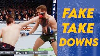 TAKEDOWN FEINTS in UFCMMA Big Brain Fake Takedowns