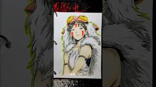 Drawing princess mononoke #shorts #drawing #anime #art