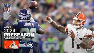 Cleveland Browns vs. Seattle Seahawks  2024 Preseason Week 3 Game Highlights