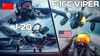 Chinese J-20 Mighty Dragon Vs F-16 Viper  Digital Combat Simulator  DCS 