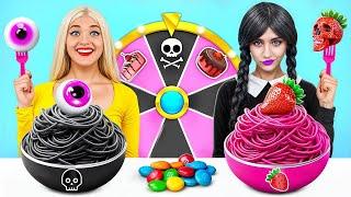 Wednesday vs Barbie Cooking Challenge  Pink vs Black Food Challenge by Turbo Team