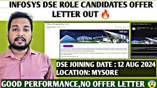 INFOSYS DSE ROLE CANDIDATES ASSESSMENT RESULTS UPDATE  INFY SENDING OFFER LETTER  JOINING DATE OUT