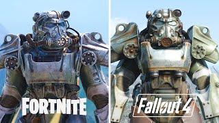 FORTNITE vs FALLOUT 4 T-60 Power Armor Comparison