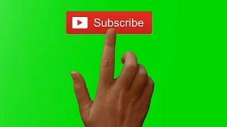 Subscription button Green screen by Hand clicking