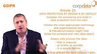 Data protection by design & default?  Part 13 in our Guide to GDPR in 1 minute bites