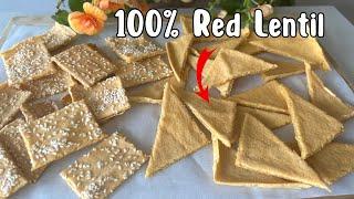 EASY Red Lentil Crackers️Crunchy Nutritious Delicious and Gluten-Free 