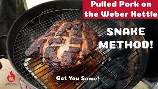 How To Smoke Pork Butt on Weber Kettle  Snake Method Weber Kettle