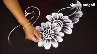 Simple and easy peacock freehand rangoli  Small kolam designs  muggulu by jayanthi