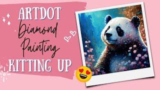 KIT UP & CHAT Artdots Blossoming Panda & Storage Case #artdot #diamondpainting